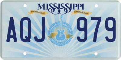 MS license plate AQJ979