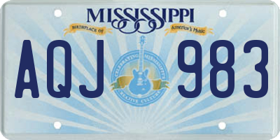 MS license plate AQJ983