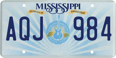 MS license plate AQJ984