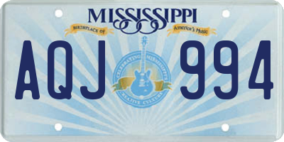 MS license plate AQJ994
