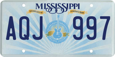 MS license plate AQJ997