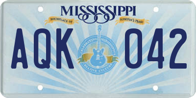 MS license plate AQK042
