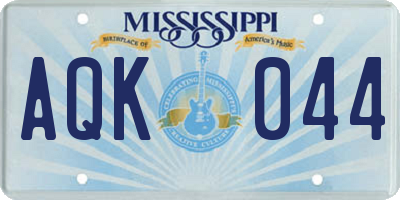 MS license plate AQK044