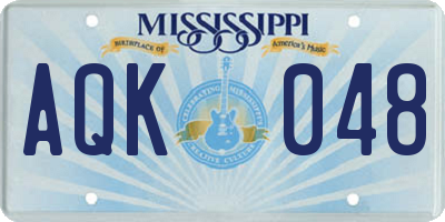 MS license plate AQK048