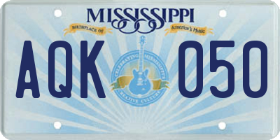 MS license plate AQK050