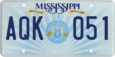 MS license plate AQK051