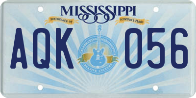 MS license plate AQK056