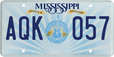 MS license plate AQK057