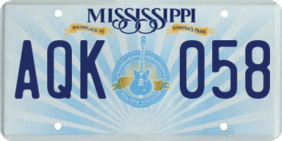 MS license plate AQK058