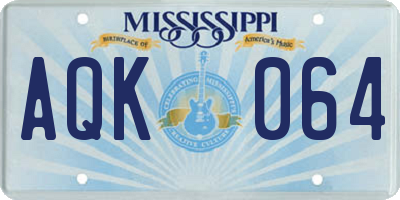 MS license plate AQK064