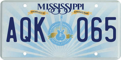 MS license plate AQK065