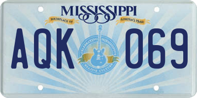 MS license plate AQK069