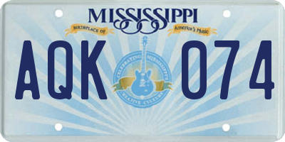 MS license plate AQK074