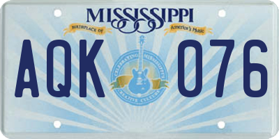 MS license plate AQK076