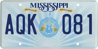 MS license plate AQK081