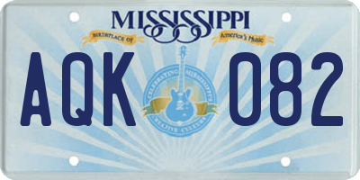 MS license plate AQK082