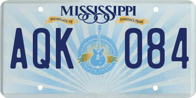 MS license plate AQK084