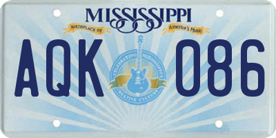 MS license plate AQK086