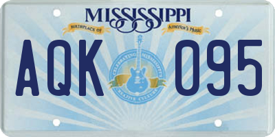 MS license plate AQK095