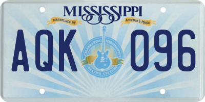MS license plate AQK096