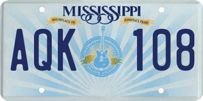 MS license plate AQK108