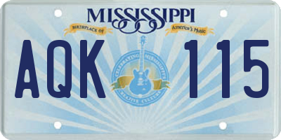 MS license plate AQK115