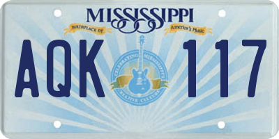 MS license plate AQK117