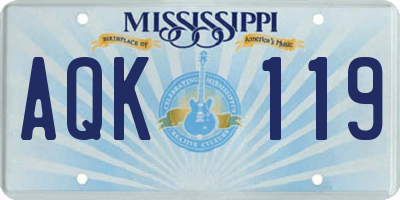 MS license plate AQK119
