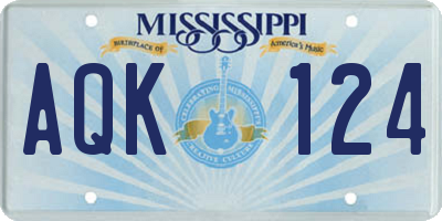 MS license plate AQK124