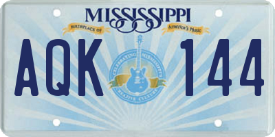 MS license plate AQK144