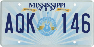 MS license plate AQK146