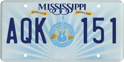 MS license plate AQK151
