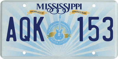 MS license plate AQK153