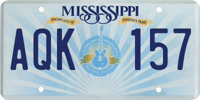 MS license plate AQK157