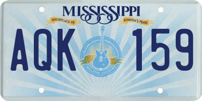 MS license plate AQK159