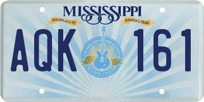 MS license plate AQK161