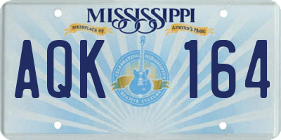 MS license plate AQK164