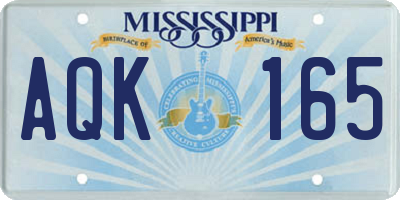 MS license plate AQK165