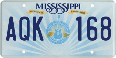 MS license plate AQK168