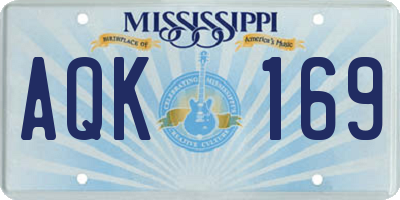 MS license plate AQK169