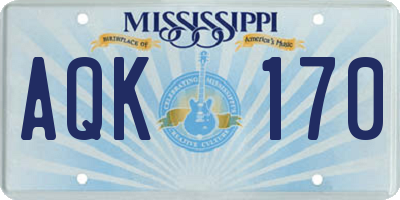 MS license plate AQK170
