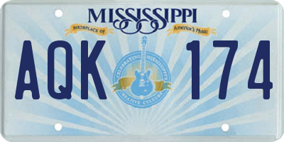 MS license plate AQK174