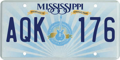 MS license plate AQK176