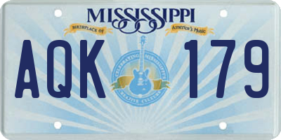 MS license plate AQK179
