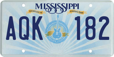 MS license plate AQK182