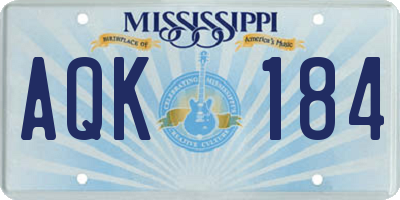 MS license plate AQK184