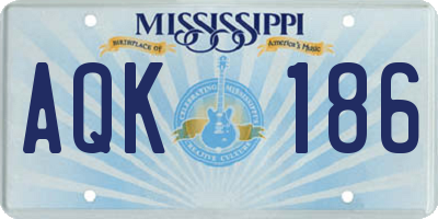 MS license plate AQK186