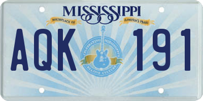MS license plate AQK191