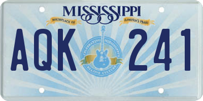 MS license plate AQK241
