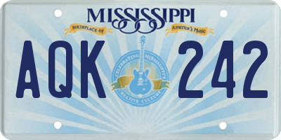 MS license plate AQK242